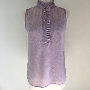 LIKE NEW J. Crew lavender floral ruffle top Sz. 8
